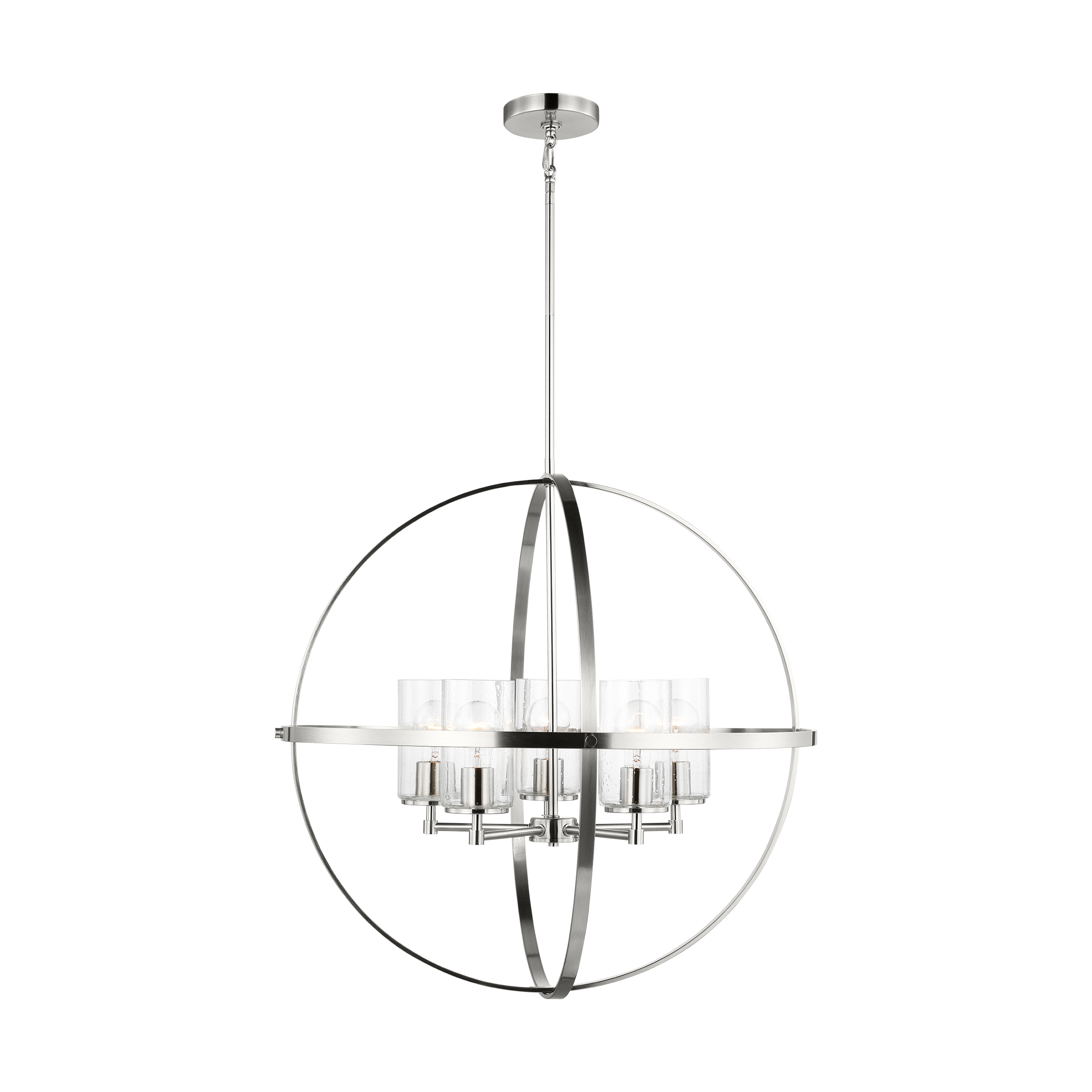 Alturas Five Light Chandelier Brushed Nickel Bulbs Inc