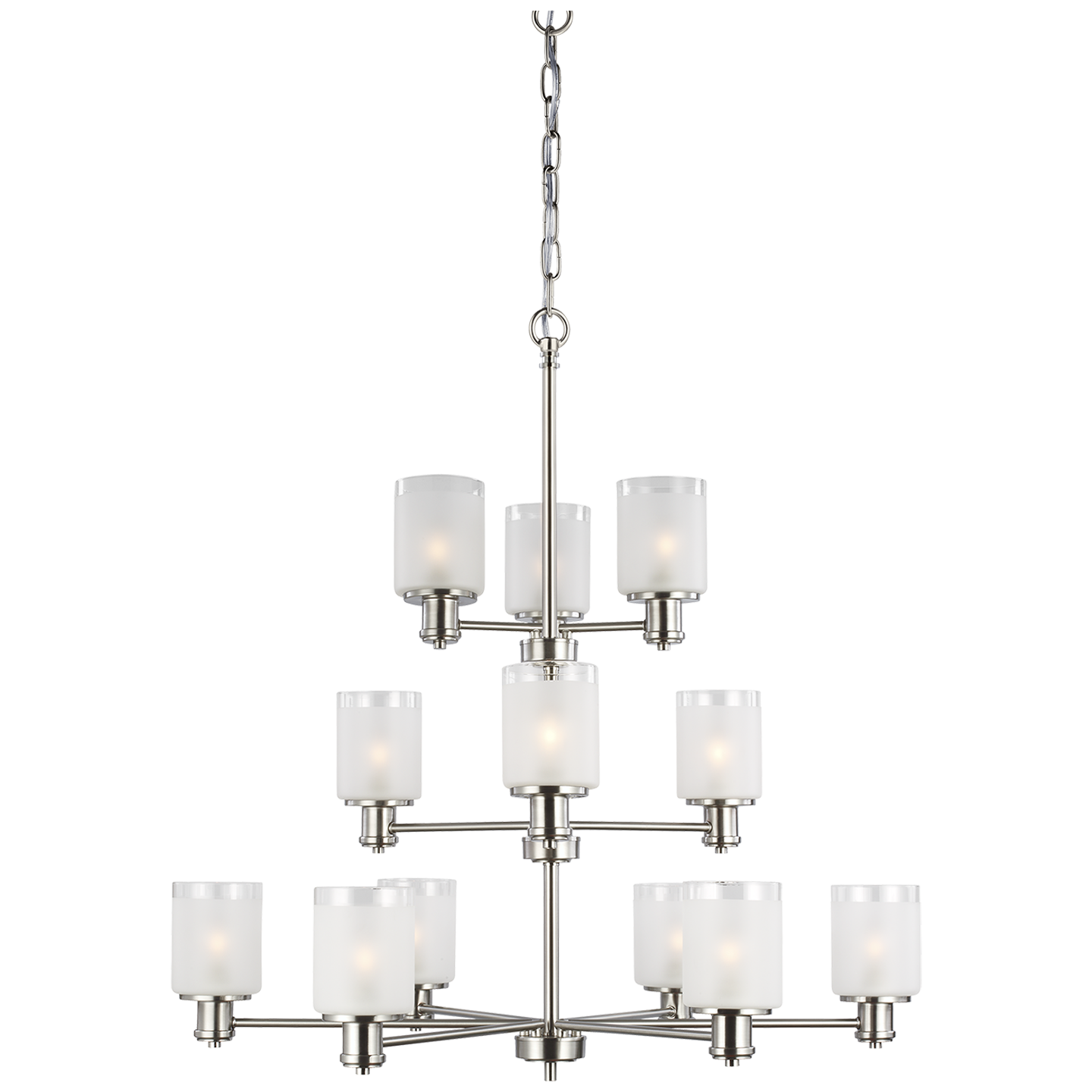 Norwood Twelve Light Chandelier Brushed Nickel