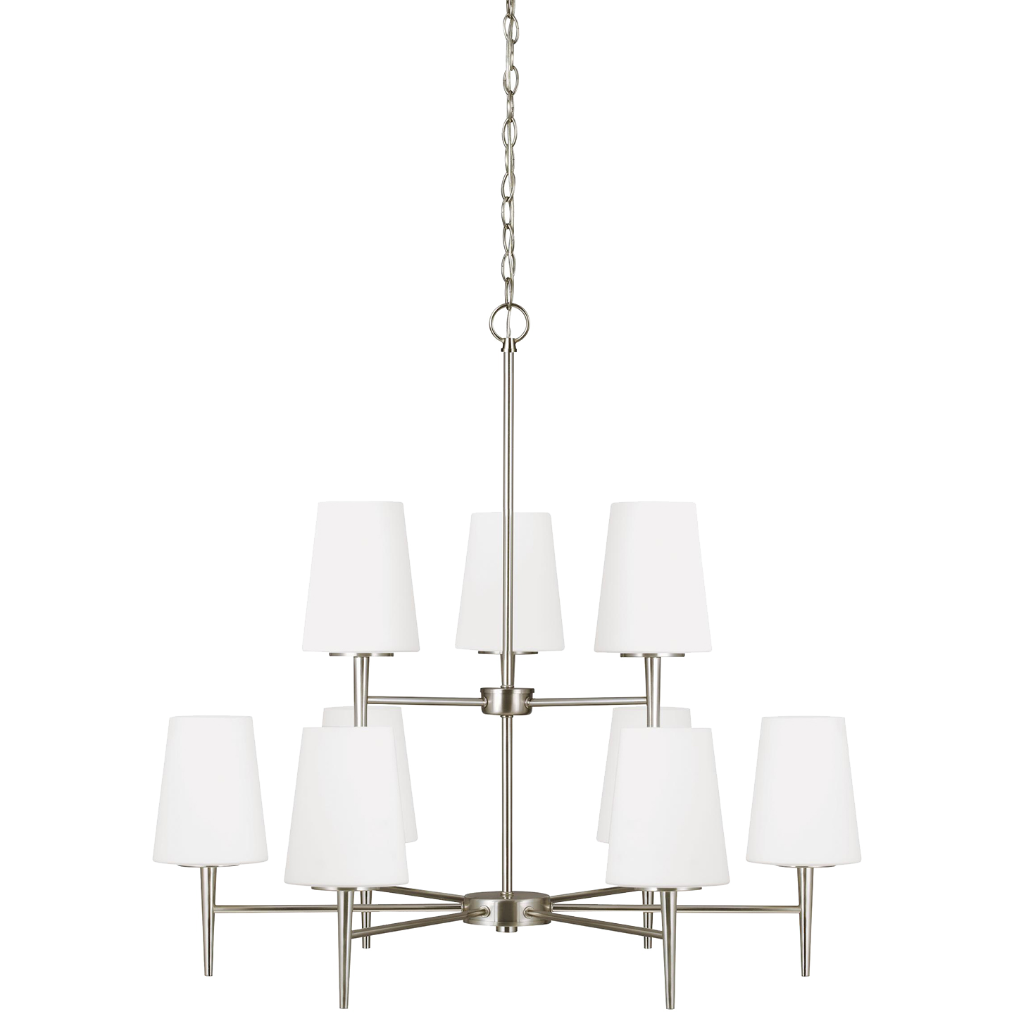 Driscoll Nine Light Chandelier Brushed Nickel
