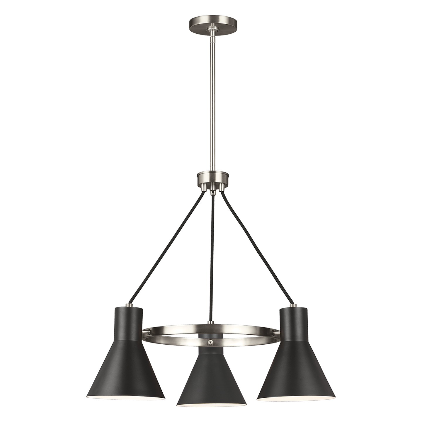 Towner Three Light Chandelier Brushed Nickel