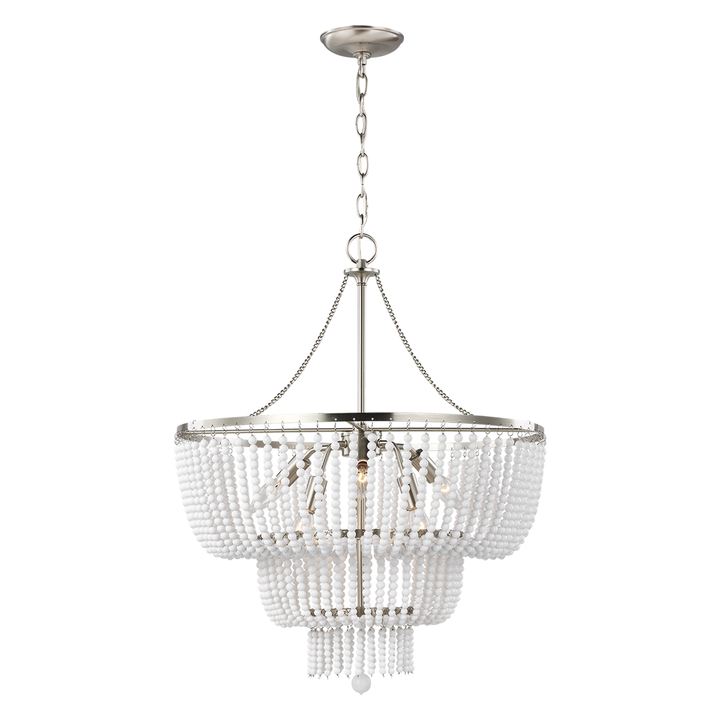 Jackie Six Light Chandelier Brushed Nickel
