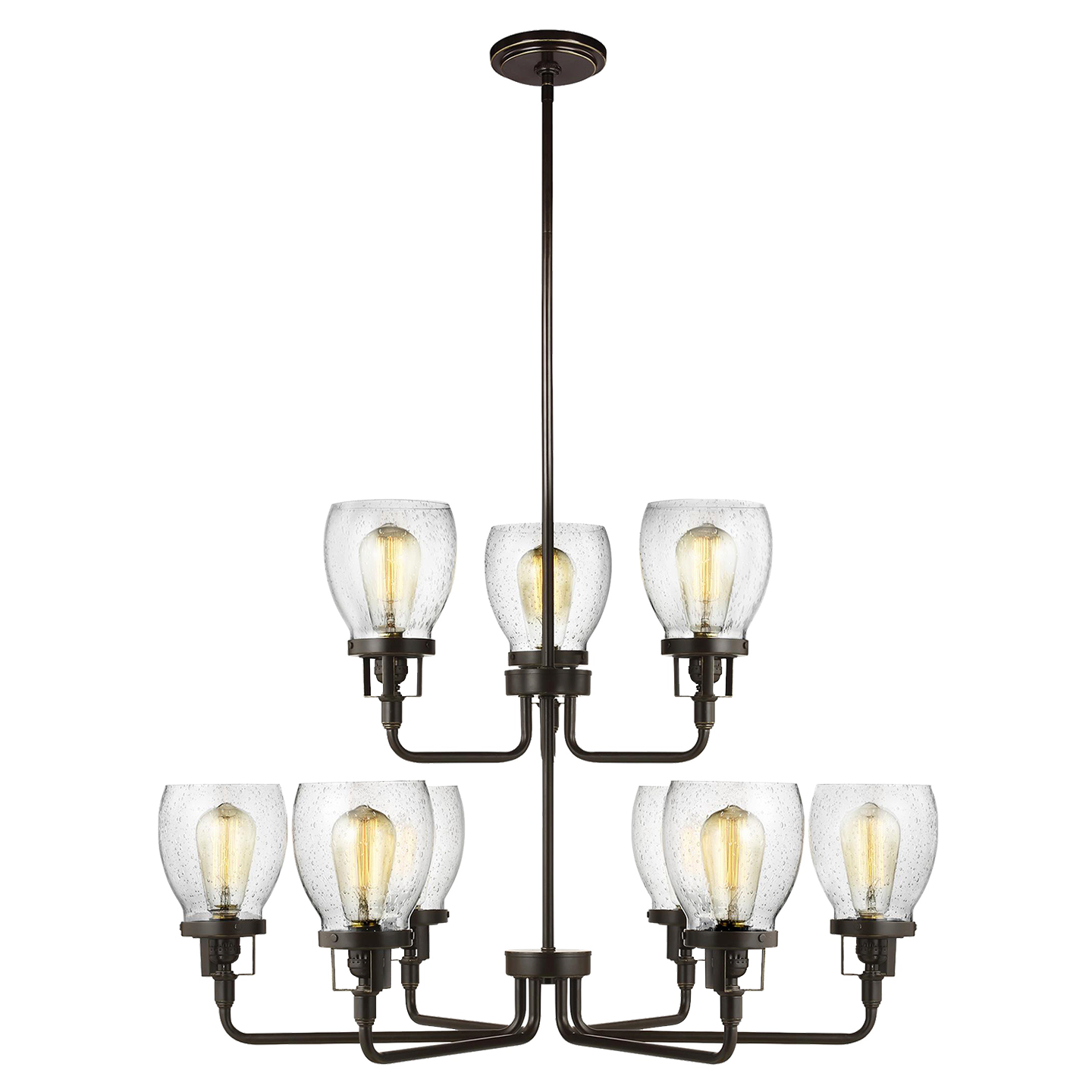 Belton Nine Light Up Chandelier Heirloom Bronze