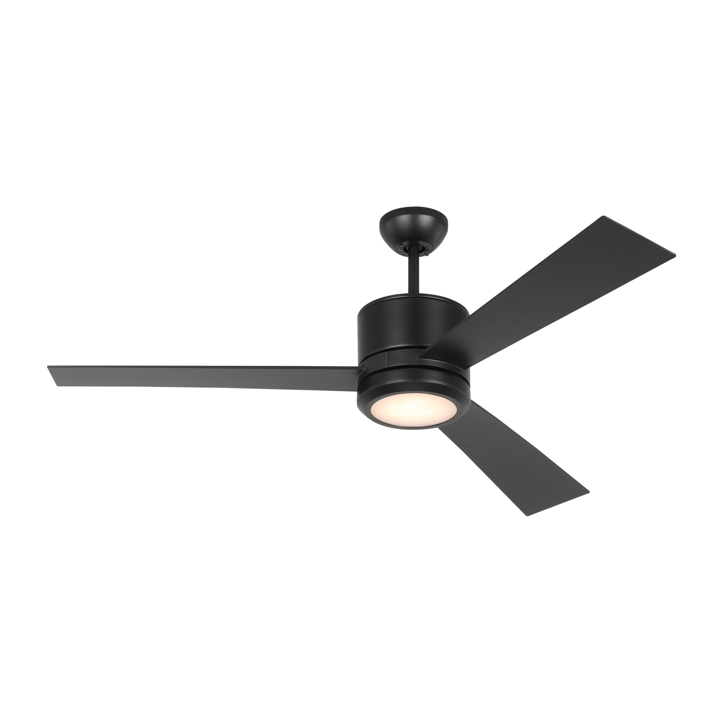 Vision 52 LED Ceiling Fan in Midnight Black with Midnight Black Blades and Light Kit