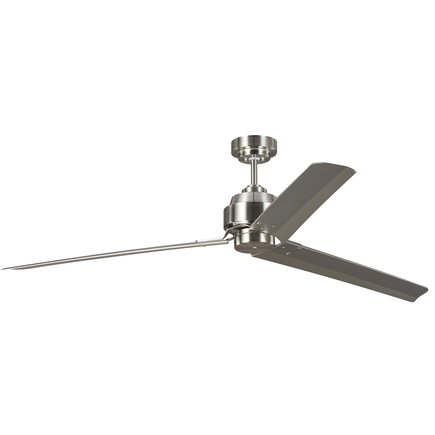 Arcade 68 Ceiling Fan in with Silver Blades Brushed Steel
