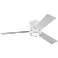 Clarity 56 Hugger LED Ceiling Fan in with Blades and Light Kit Matte White