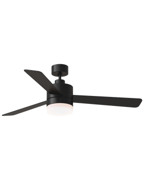 Era 52 LED Ceiling Fan in with / American Walnut Reversible Blades and Light Kit Midnight Black