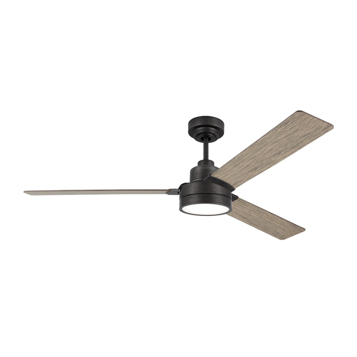 Jovie Outdoor 58 LED Ceiling Fan in with Light Grey Weathered Oak Blades and Light Kit Aged Pewter