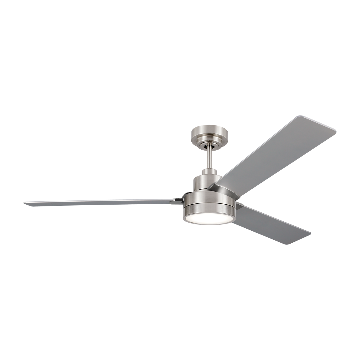 Jovie 58 LED Ceiling Fan in with Silver Blades and Light Kit Brushed Steel