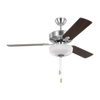 Linden 48 LED Ceiling Fan in with Silver / American Walnut Reversible Blades and Bowl Light Kit Brushed Steel