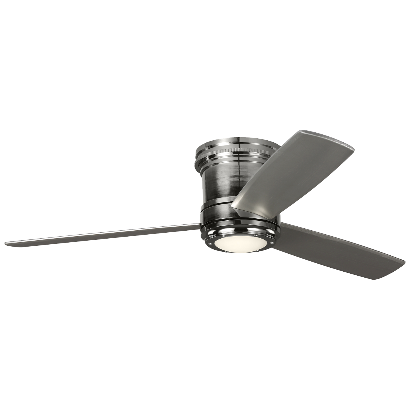 Aerotour 56 Hugger LED Ceiling Fan in with Grey Blades and Light Kit Polished Nickel