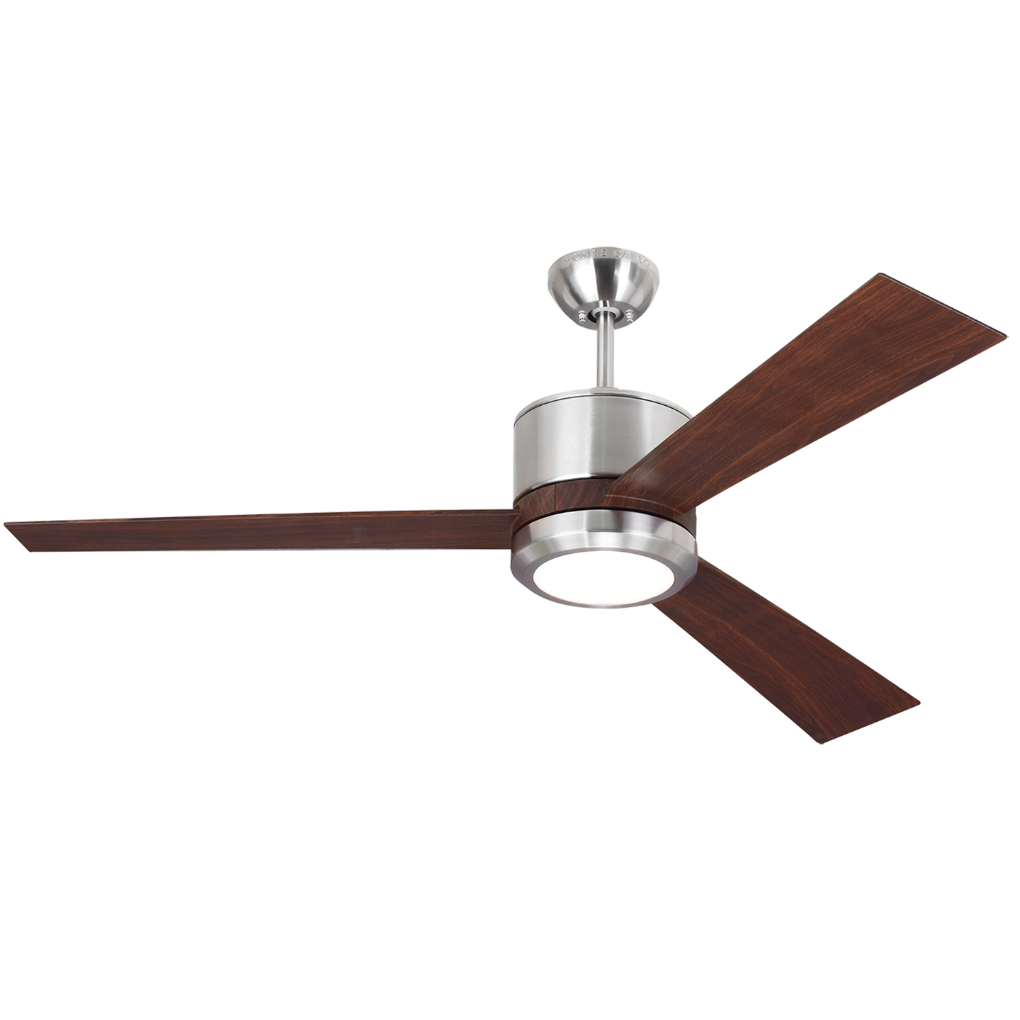 Vision 52 LED - w Teak Blades Brushed Steel