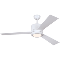 Vision 52 LED Ceiling Fan in with Blades and Light Kit Matte White