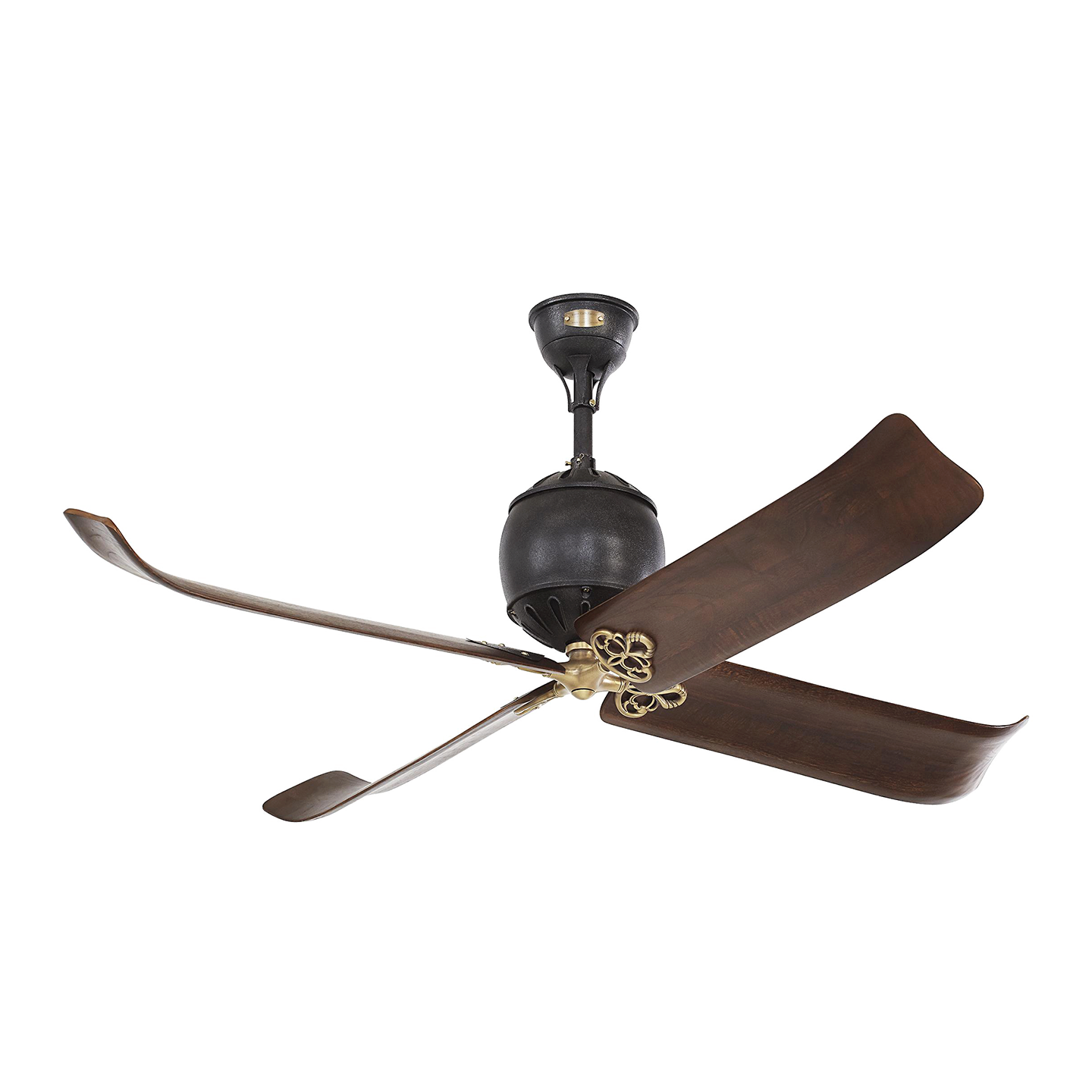 Giarre 60 Ceiling Fan in and Hand Rubbed Antique Brass Accents with Dark Walnut Blades Antique Iron