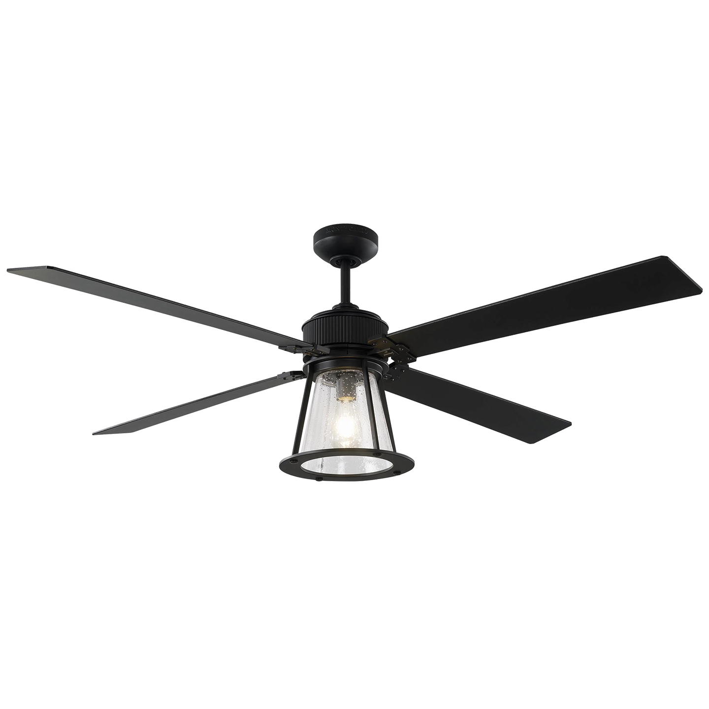 Rockland 60 LED Ceiling Fan in with Blades and Light Kit Midnight Black