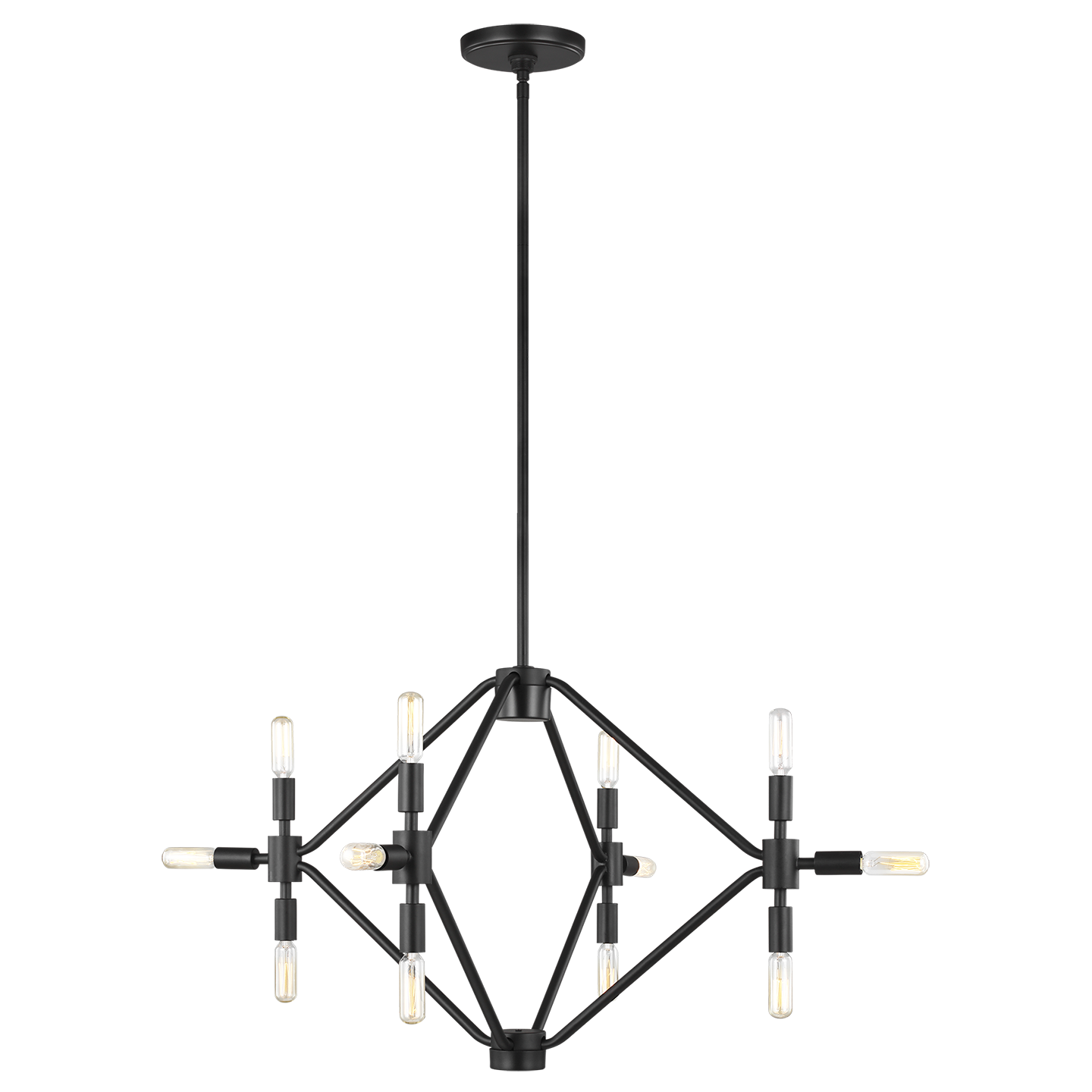 Wyn Small Twelve Light Chandelier Midnight Black Bulbs Inc