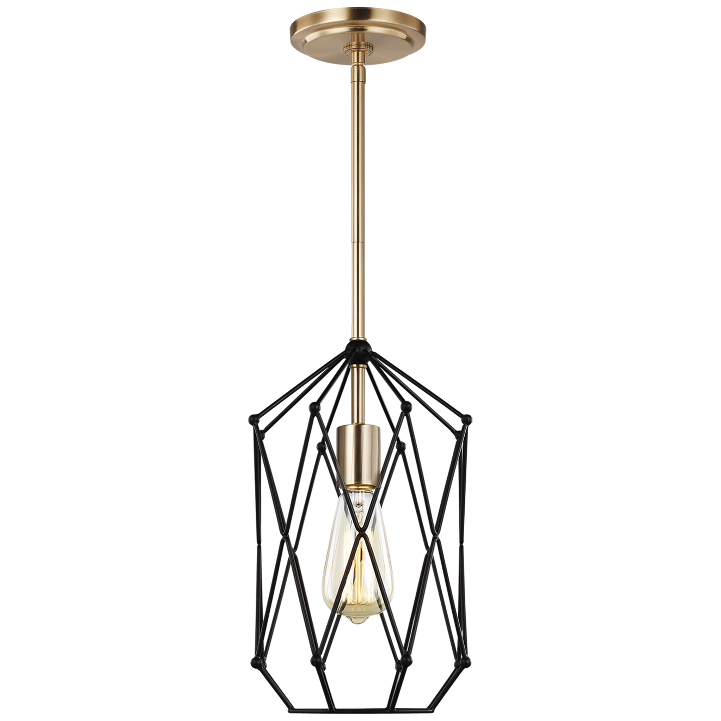 Zarra Small One Light Lantern Satin Brass Bulbs Included