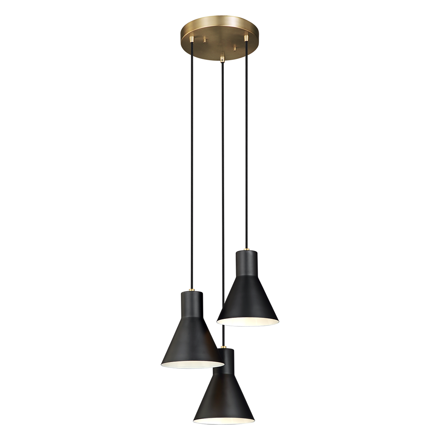 Towner Three Light Cluster Pendant Satin Brass Bulbs Inc