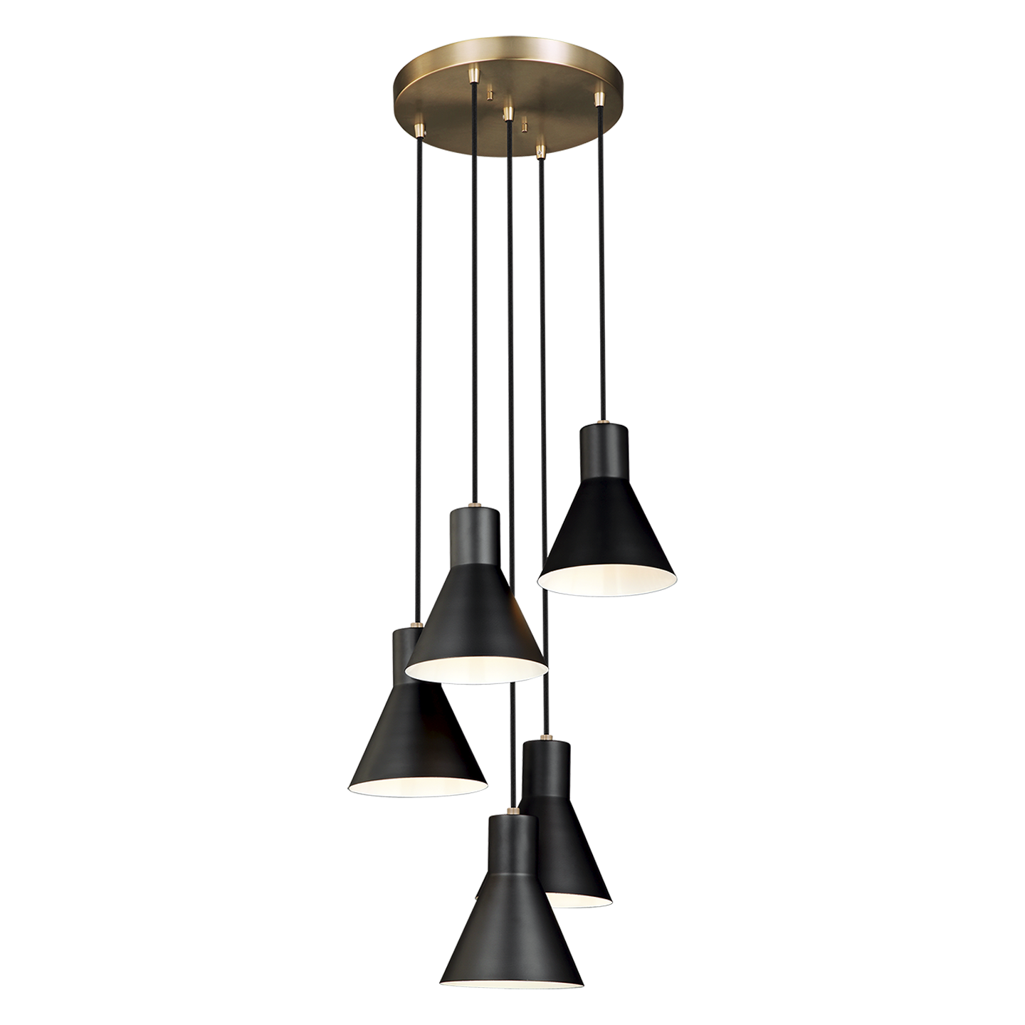 Towner Five Light Cluster Pendant Satin Brass Bulbs Inc