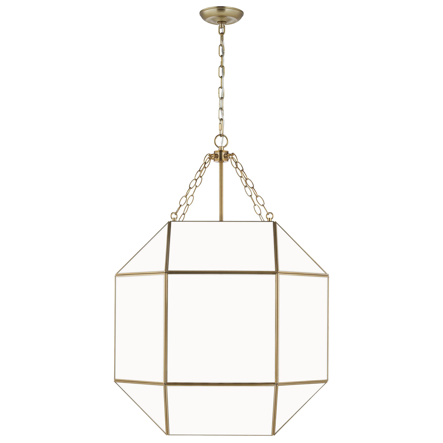 Morrison Large Four Light Lantern Satin Brass Bulbs Inc