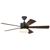 Atlantic 56 LED Ceiling Fan in with Dark Walnut Blades and Light Kit Midnight Black