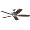 Colony 52 Ceiling Fan in with Silver / American Walnut Reversible Blades Brushed Steel