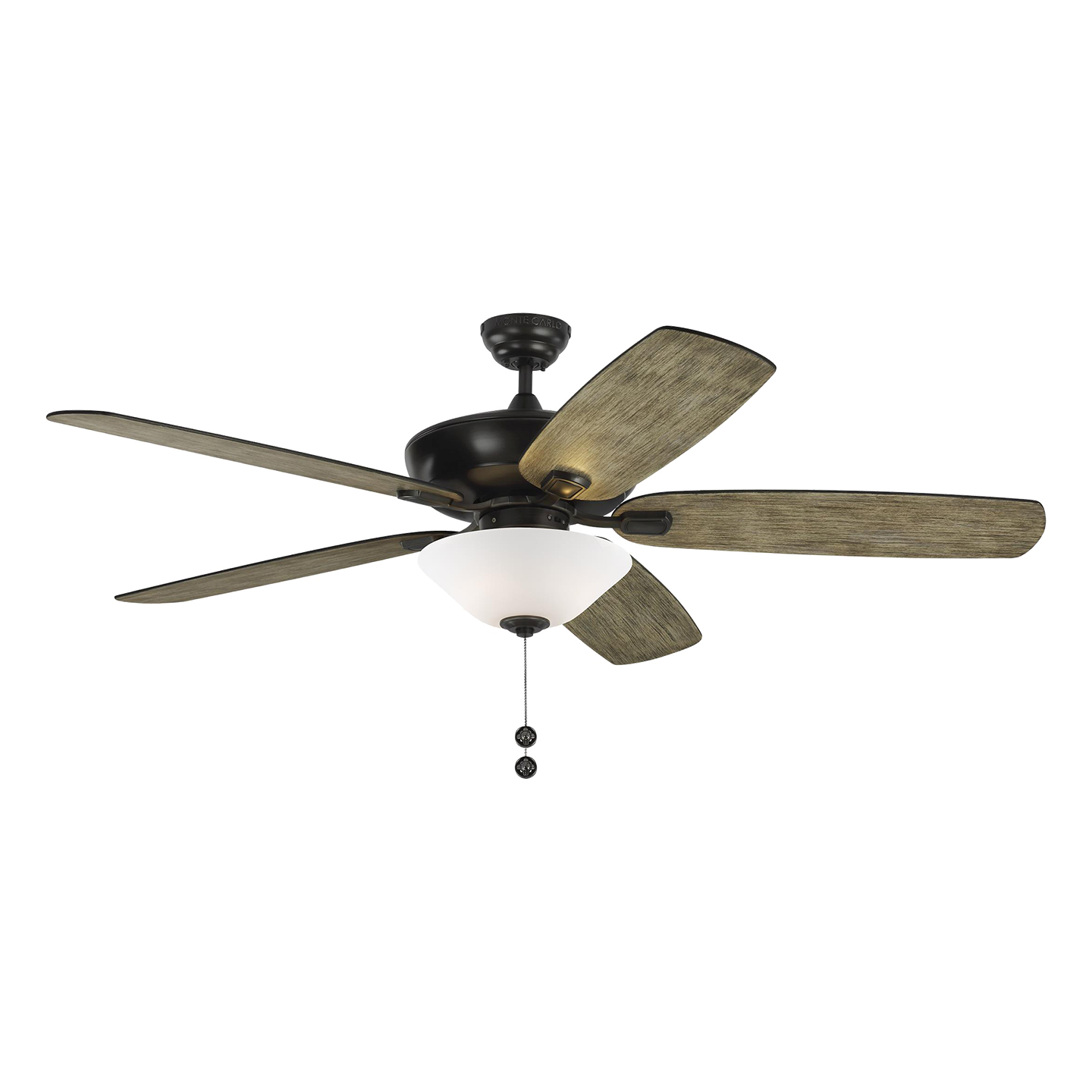 Colony 60 LED Ceiling Fan in with Light Grey Weathered Oak Blades and Bowl Light Kit Aged Pewter