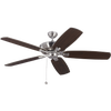 Colony 60 Ceiling Fan in with Silver / American Walnut Reversible Blades Brushed Steel