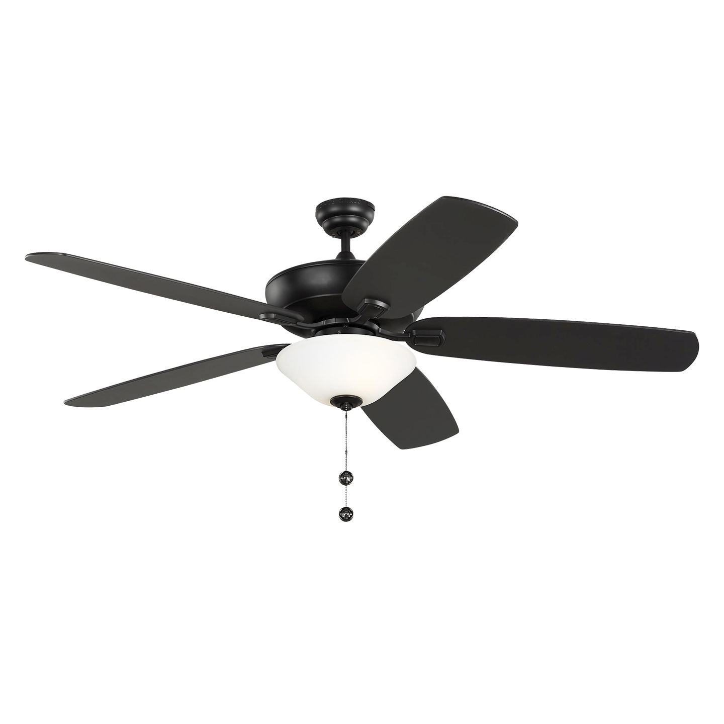 Colony 60 LED Ceiling Fan in with / American Walnut Reversible Blades and Bowl Light Kit Midnight Black