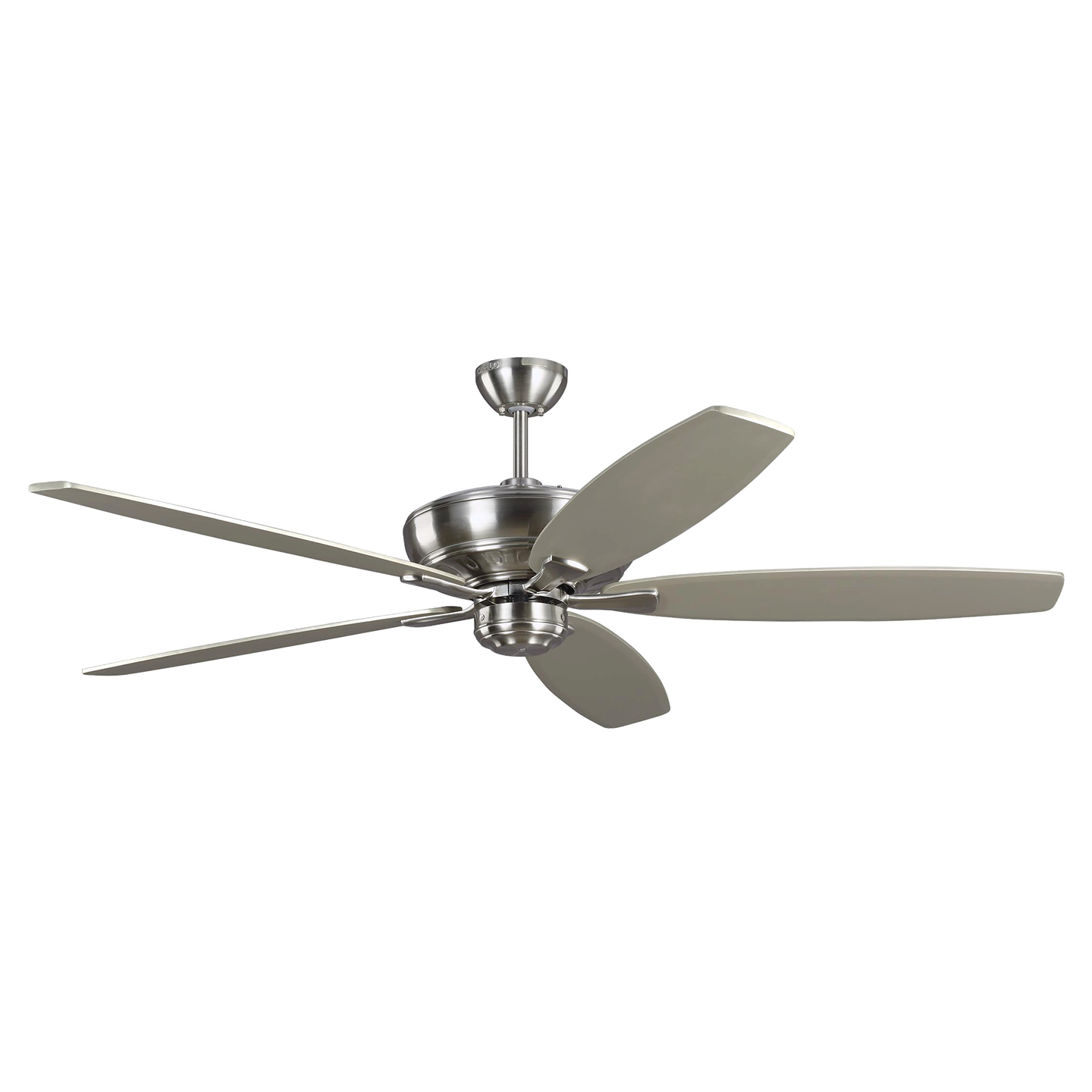 Dover 60 Ceiling Fan in with Silver / American Walnut Reversible Blades Brushed Steel