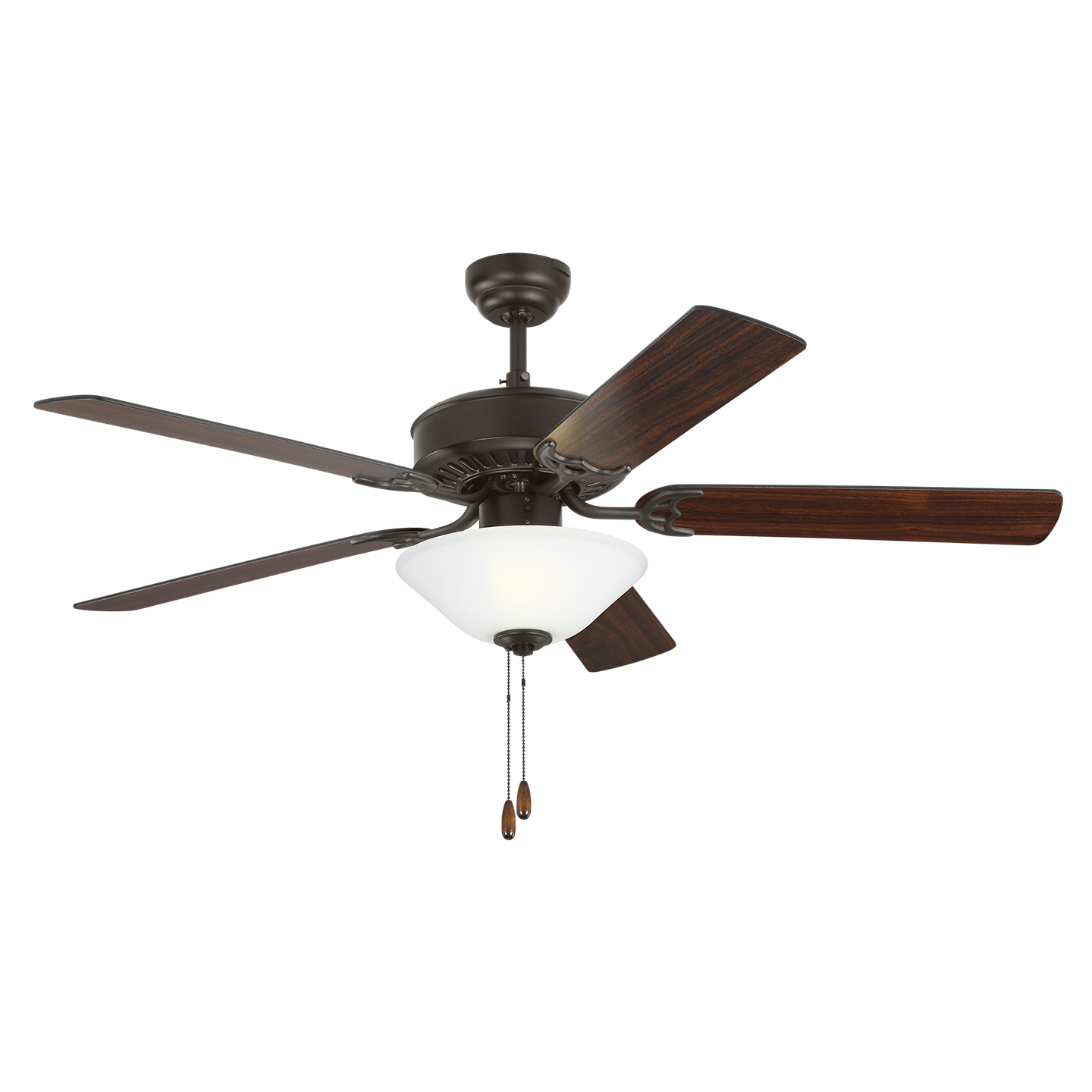 Haven 52 LED 2 Ceiling Fan in with / American Walnut Reversible Blades and Bowl Light Kit Bronze