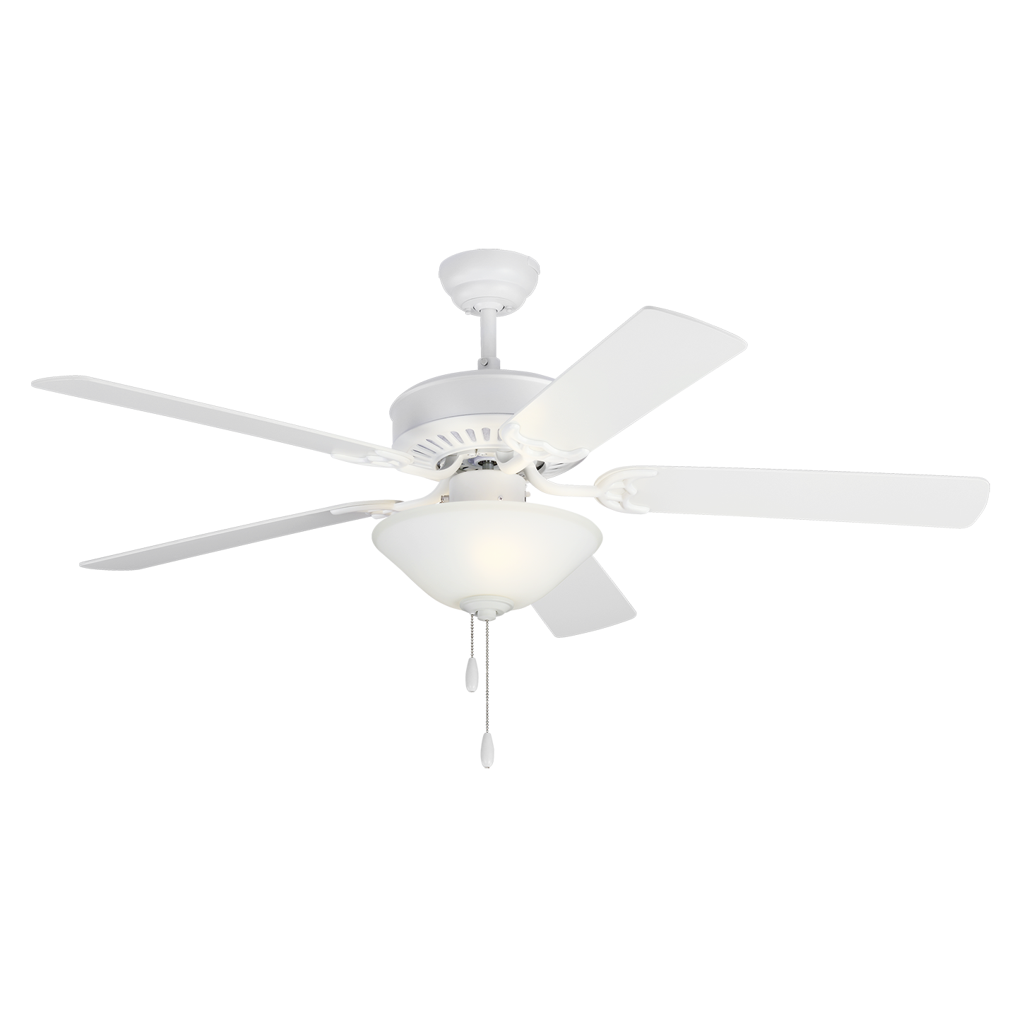 Haven 52 LED 2 Ceiling Fan in with Blades and Bowl Light Kit Matte White