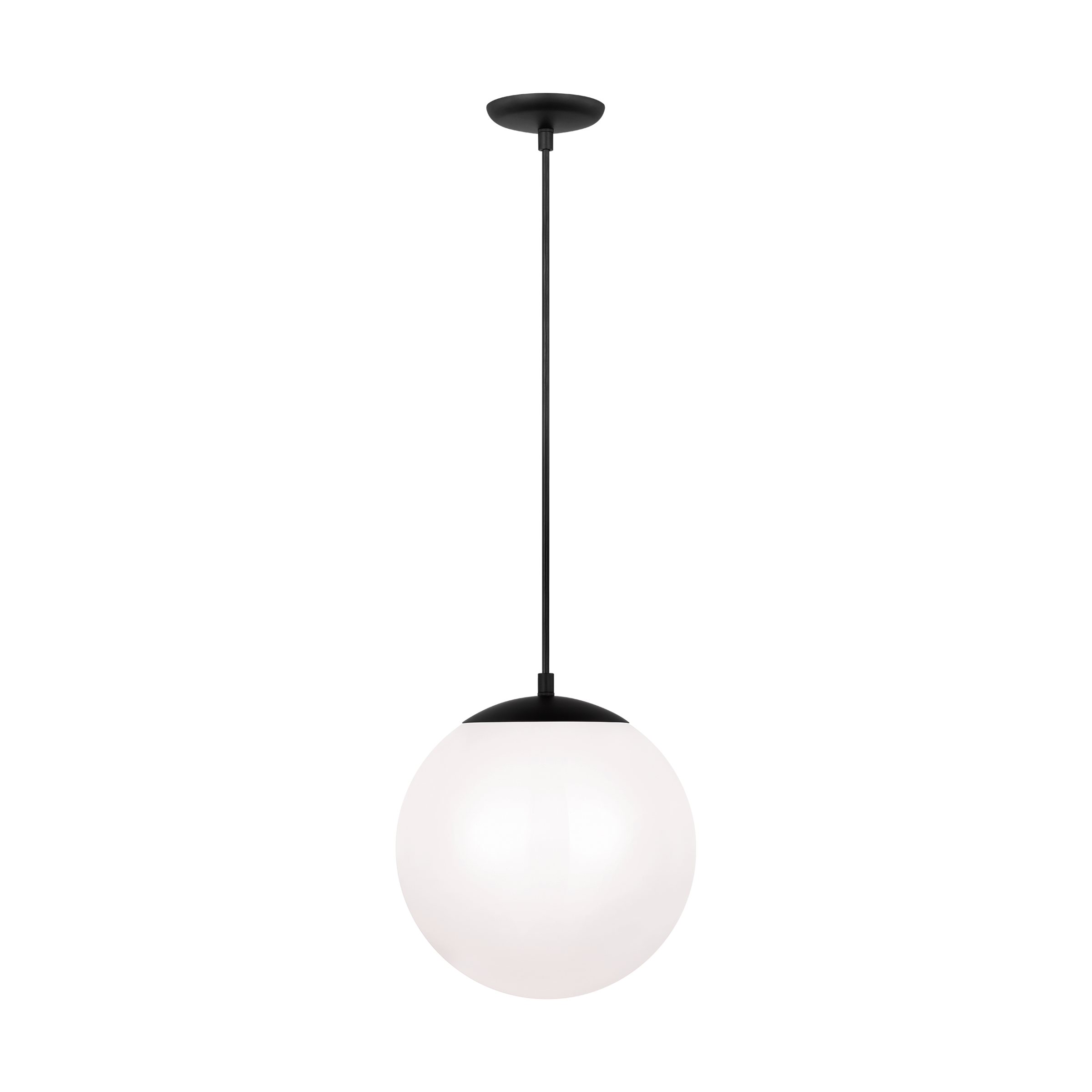 Leo Hanging Globe Large Pendant in Midnight Black with Smooth White Glass Bulb(s) Included