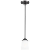 Kemal One Light Mini-Pendant Midnight Black Bulbs Inc