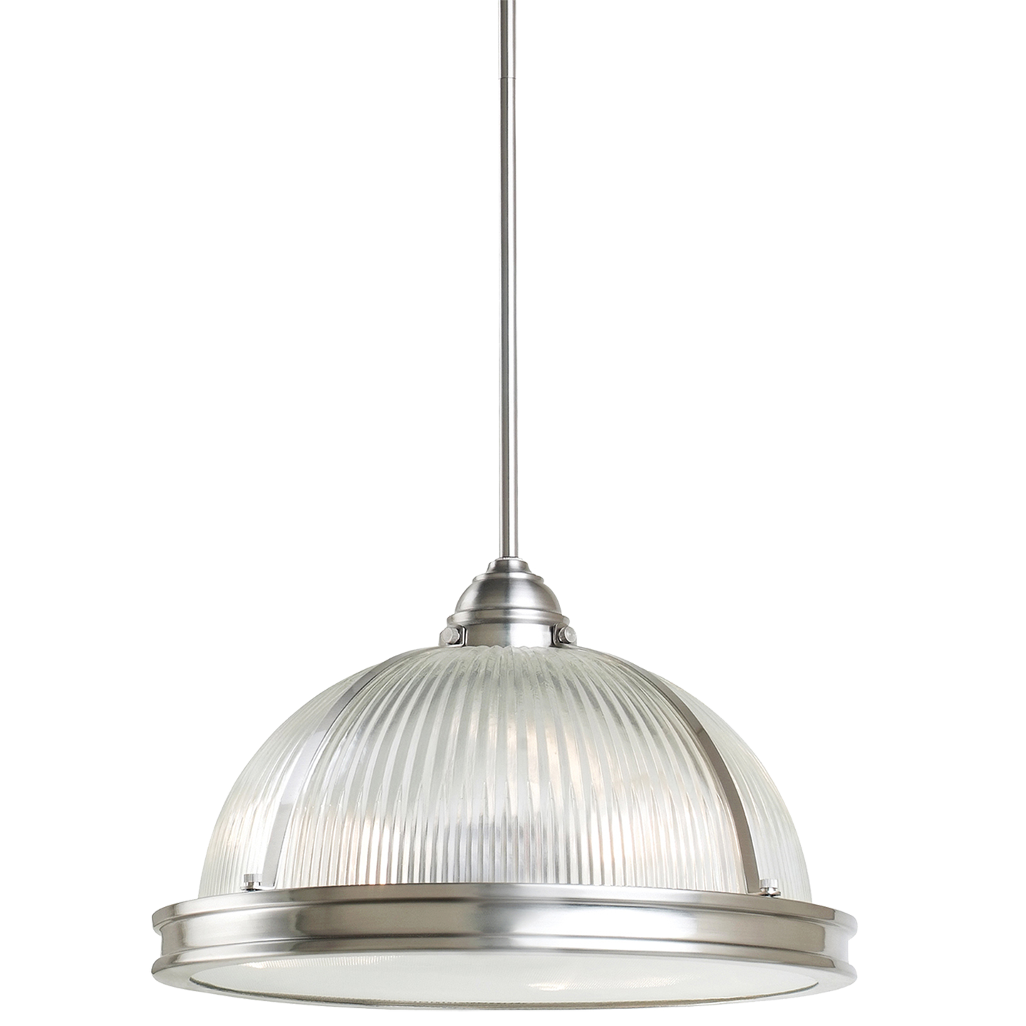 Pratt Street Prismatic Three Light Pendant Brushed Nickel Bulbs Inc