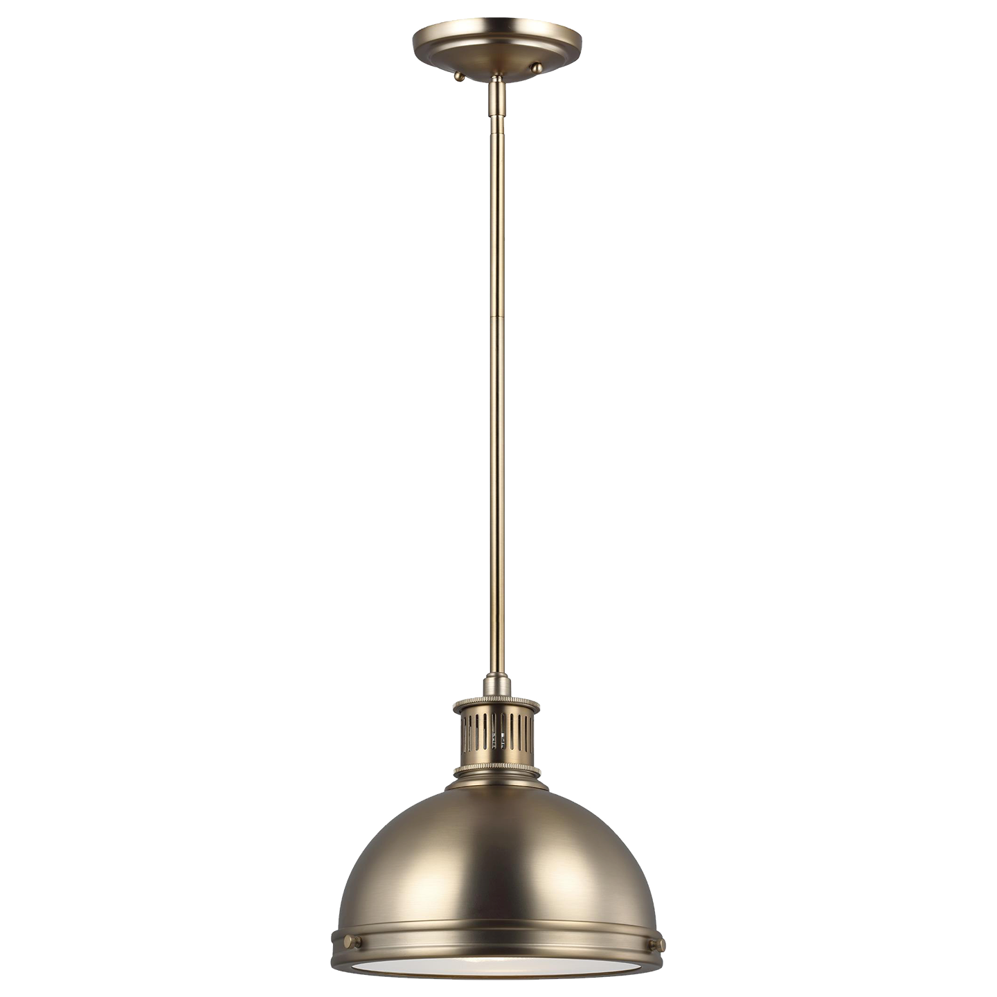 Pratt Street Metal Small LED Pendant Satin Brass Bulbs Inc