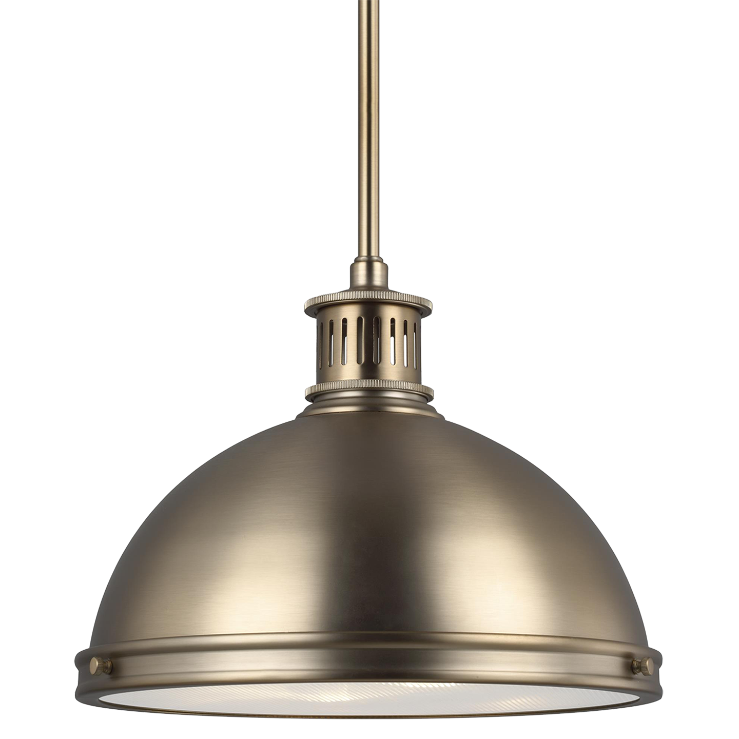 Pratt Street Metal Medium LED Pendant Satin Brass Bulbs Inc