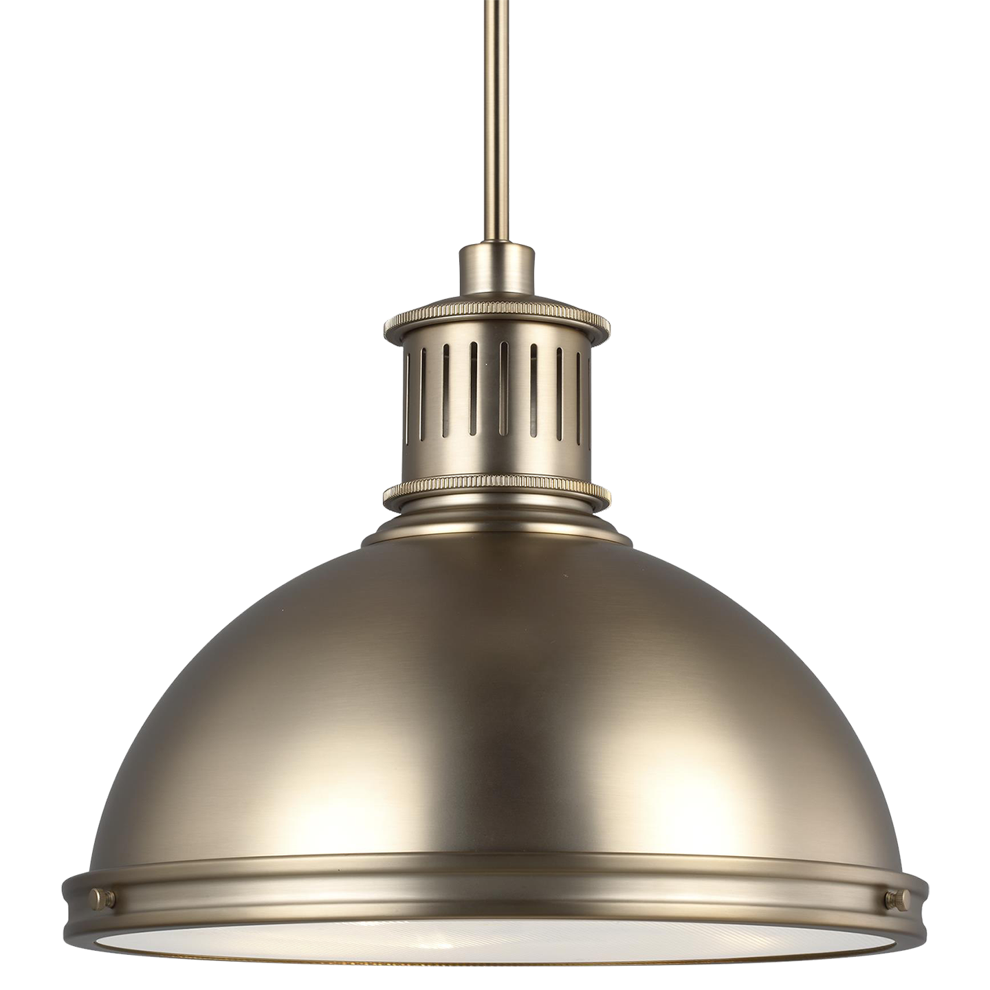Pratt Street Metal Large LED Pendant Satin Brass Bulbs Inc