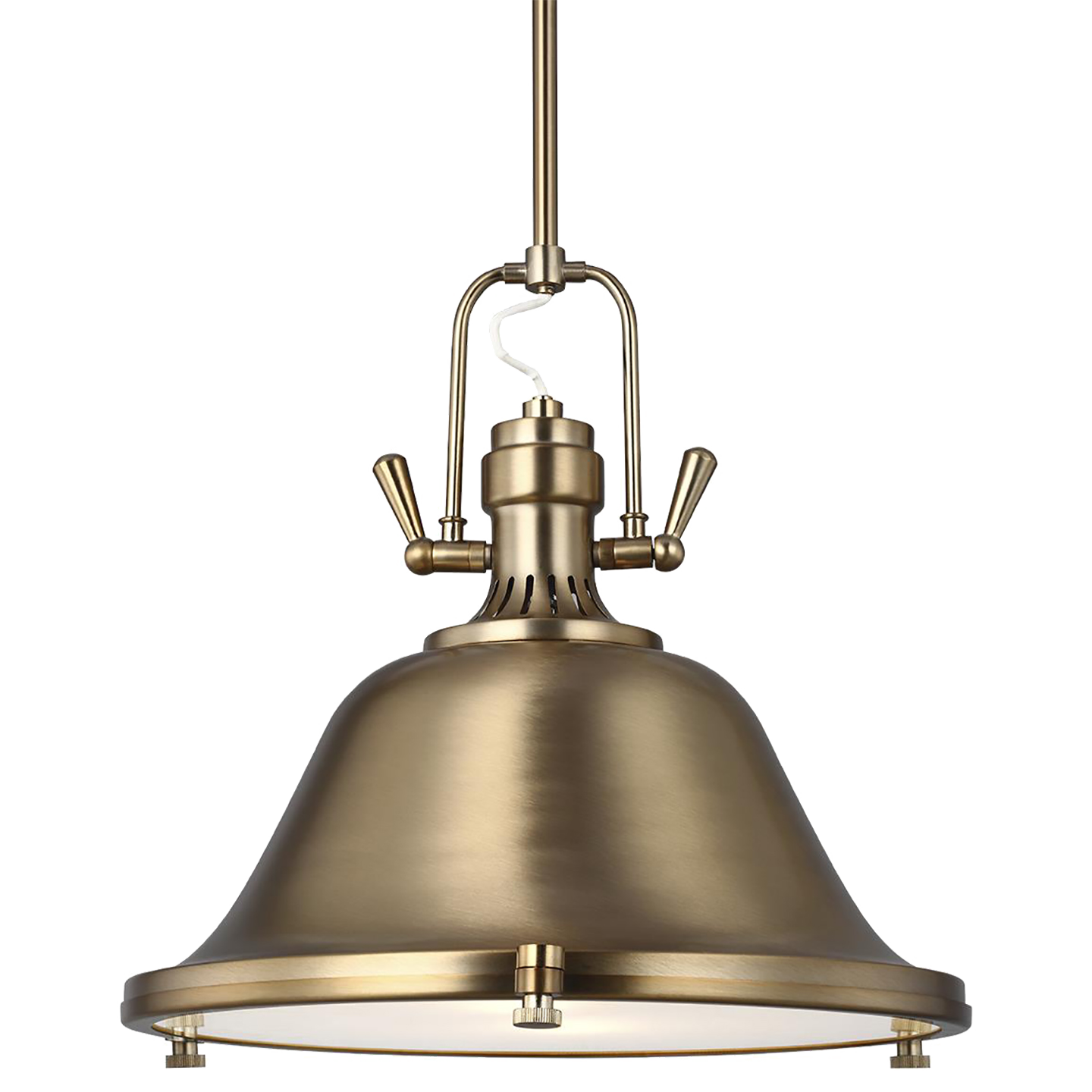 Stone Street Two Light Pendant Satin Brass Bulbs Inc
