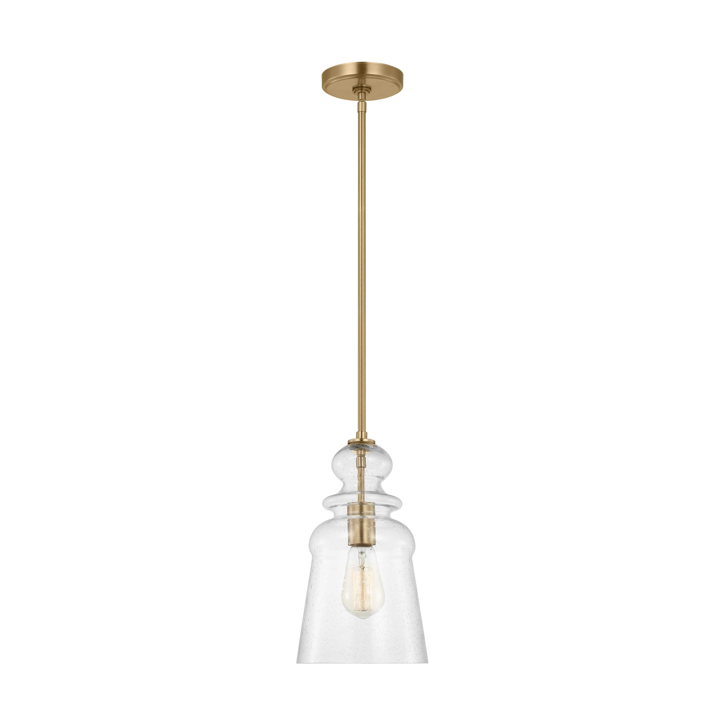 Kea One Light Pendant in Satin Brass Bulbs Included