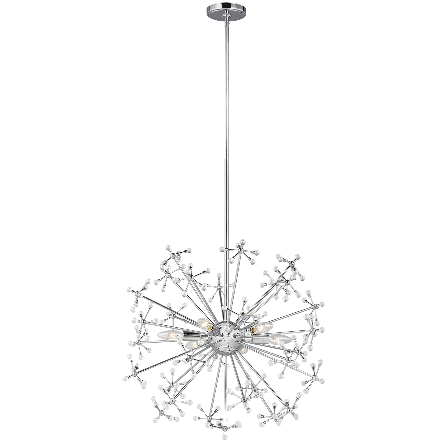 Davi Six Light Pendant Chrome Bulbs Inc