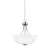 Geary Medium Three Light Pendant Brushed Nickel Bulbs Inc