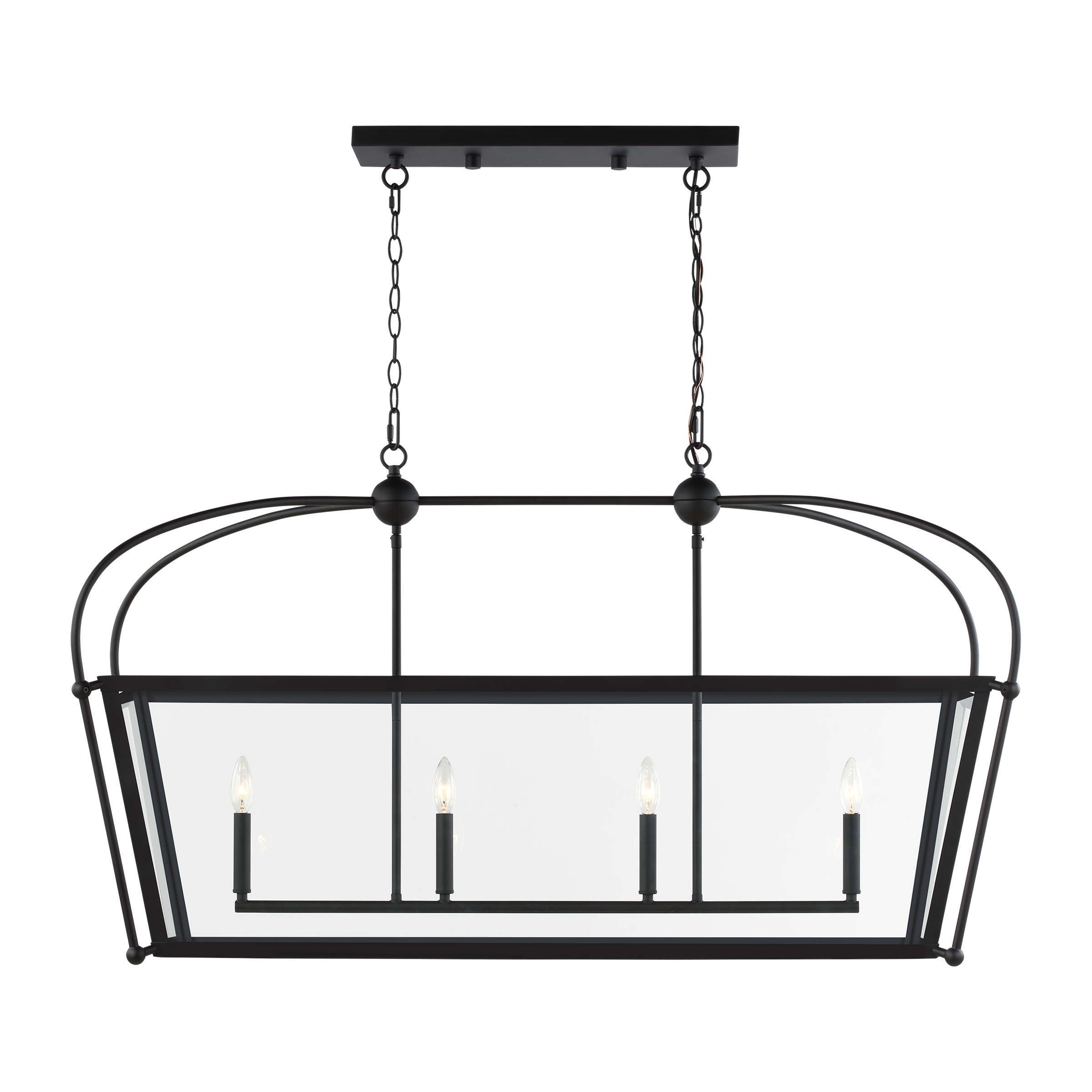 Charleston Four Light Linear Lantern Midnight Black Bulbs Inc
