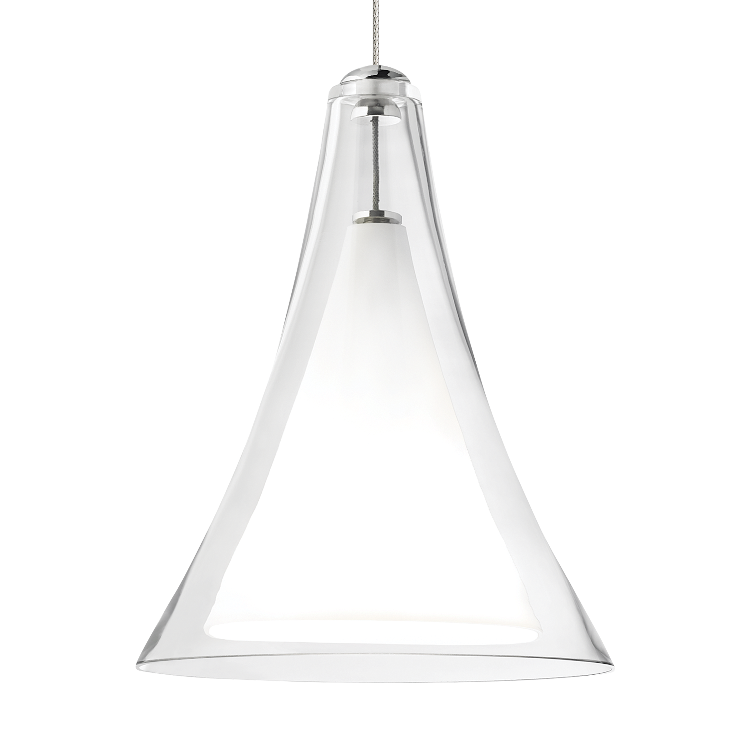 Melrose II Pendant in Satin Nickel with Clear Glass Monopoint Bulb(s) Included