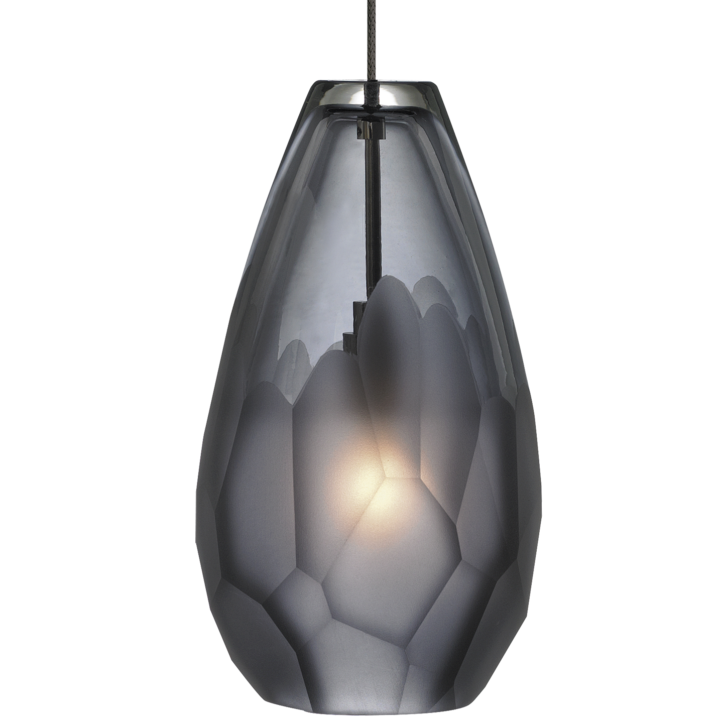 Briolette Pendant in Antique Bronze with Smoke glass FreeJack Bulb(s) Included