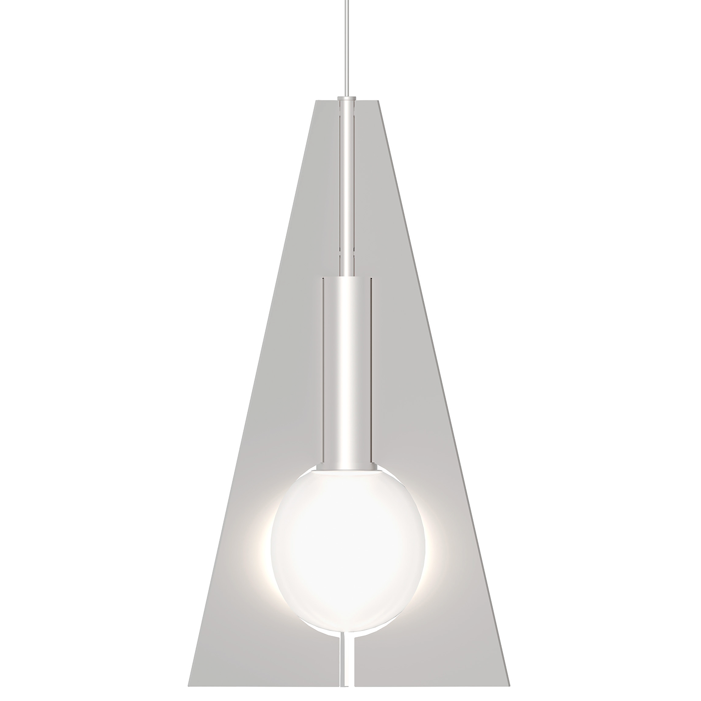 Orbel Pyramid Mini Pendant in Satin Nickel with Frost Glass FreeJack Bulb(s) Included