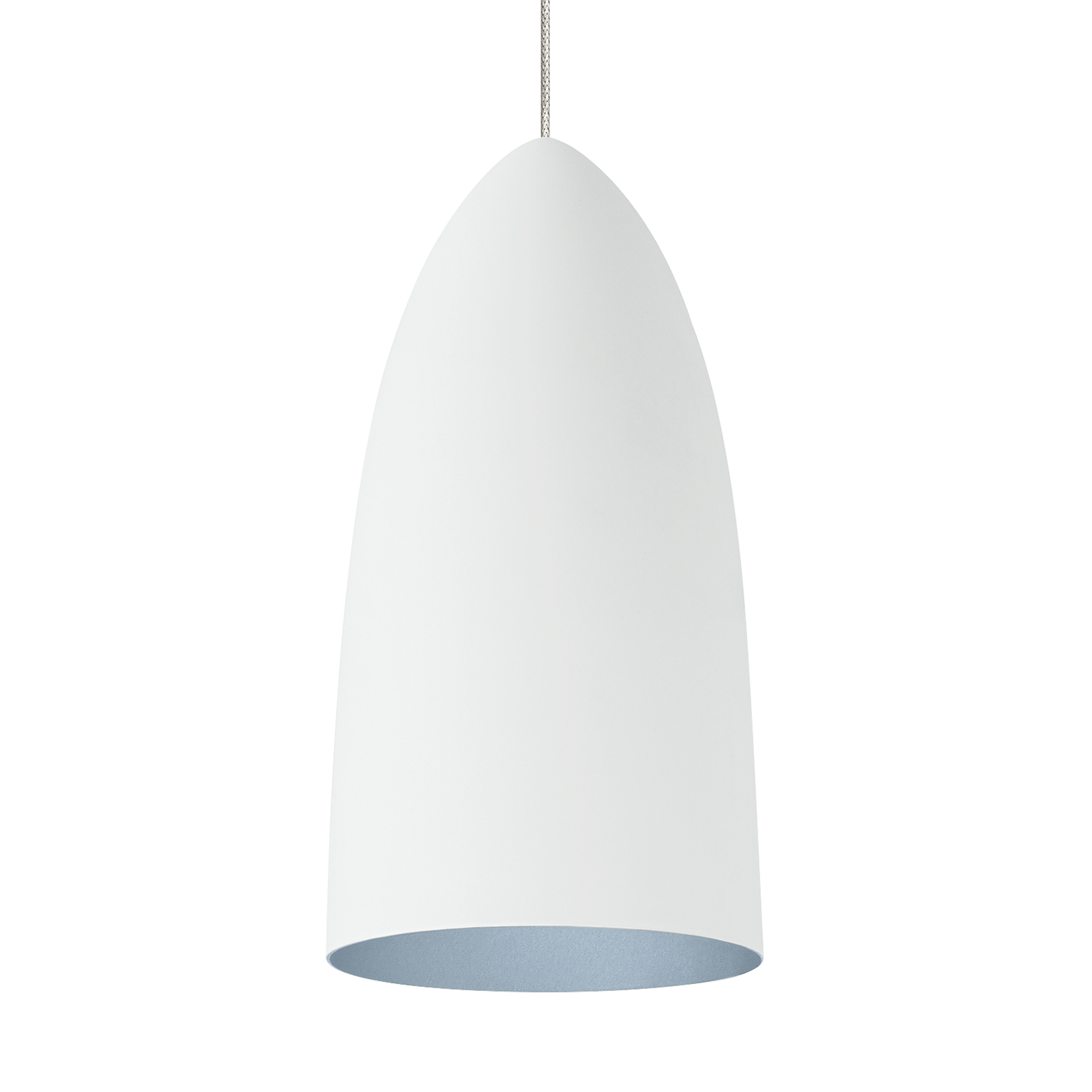 Mini Signal Pendant FreeJack Rubberized White/Blue satin nickel no lamp