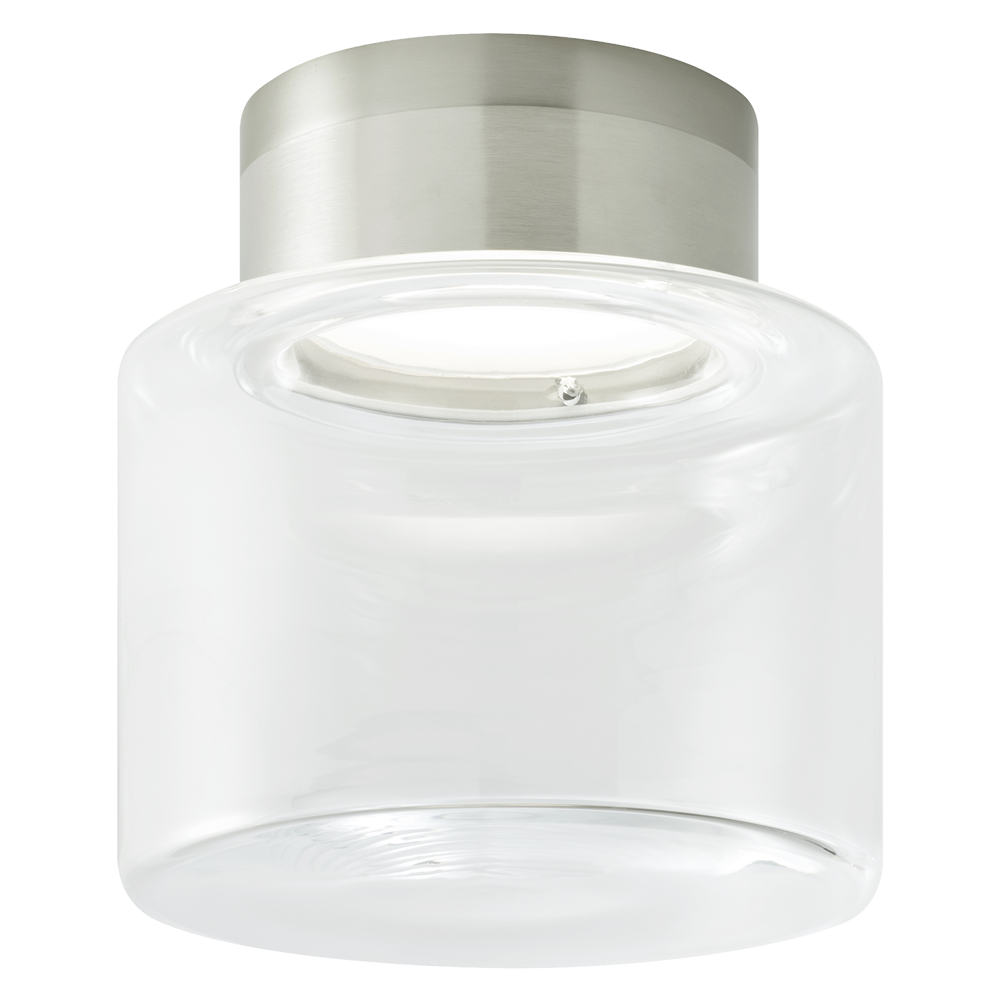 Casen Drum Flush Mount Clear satin nickel 3000K 90 CRI led 80 cri 3000k 120v 