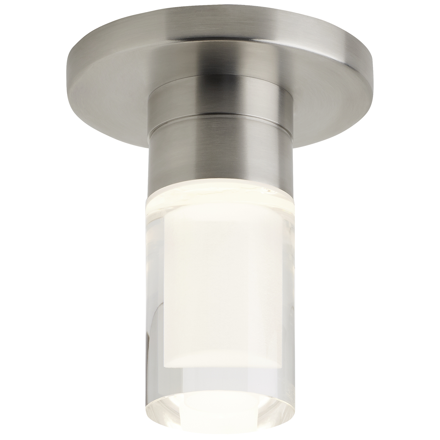 Sopra Flush Mount Cylinder Cyrstal satin nickel 3000K 90 CRI led 90 cri 3000k 120v