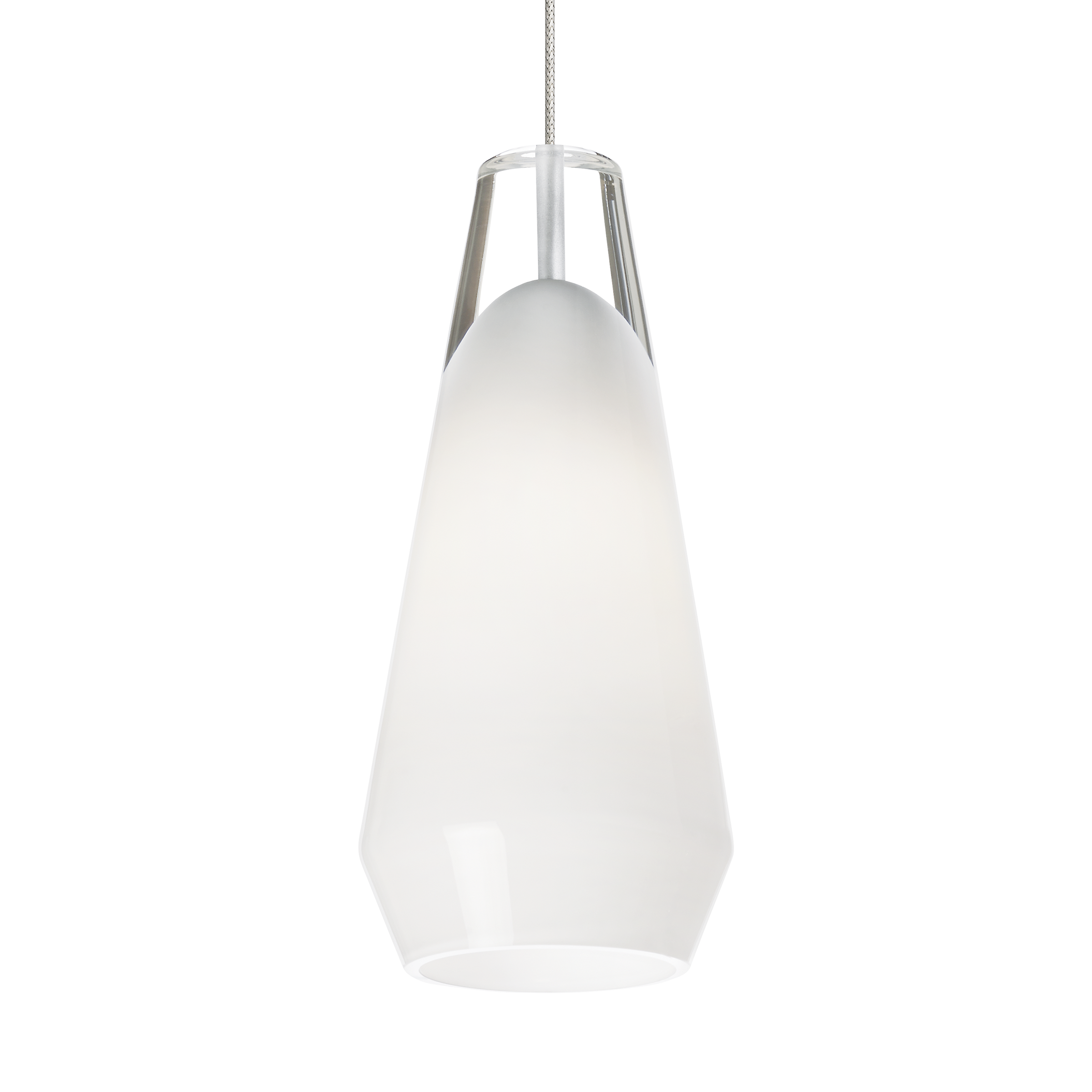 Lustra Pendant in Satin Nickel with White Glass MonoRail Bulb(s) Included