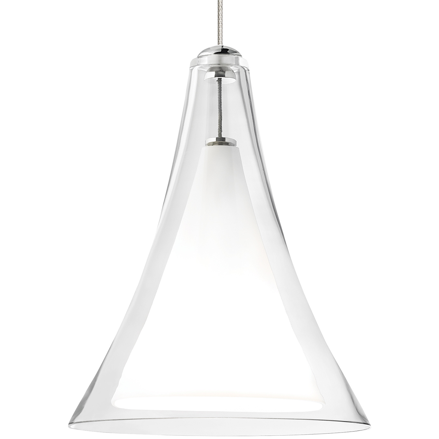 Melrose II Pendant in Satin Nickel with Clear Glass MonoRail Bulb(s) Included